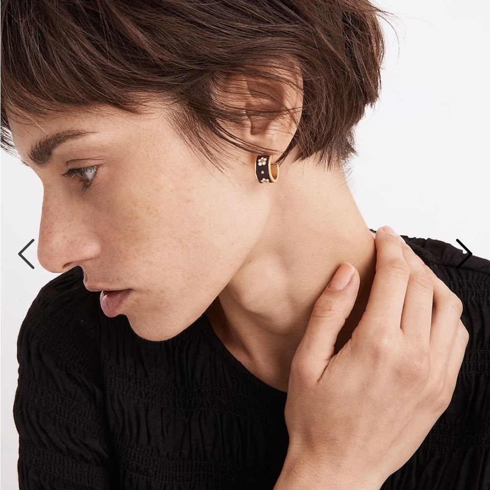 Madewell Enamel Countryside Huggie Hoop Earrings